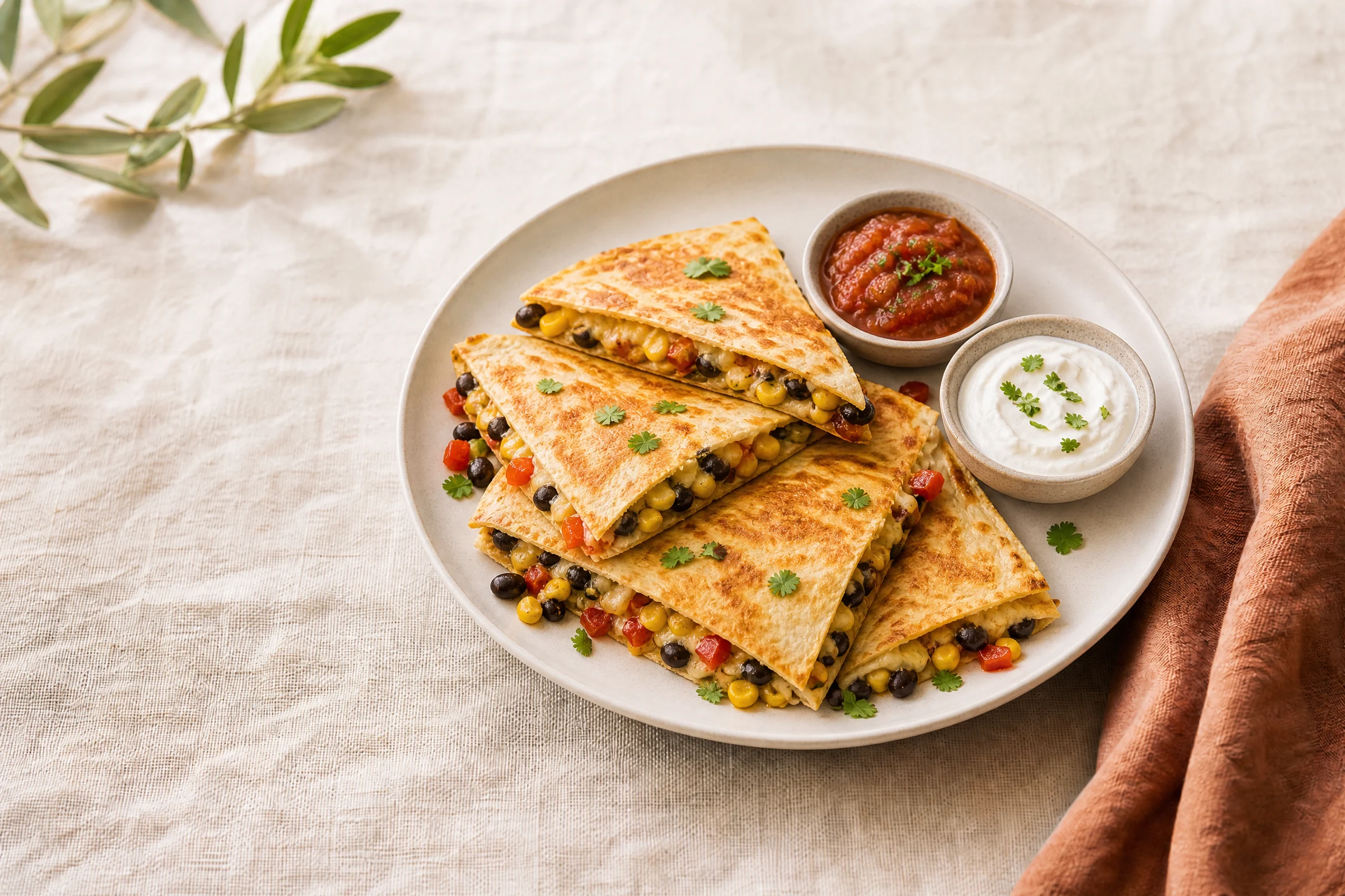 Loaded Veggie Quesadillas