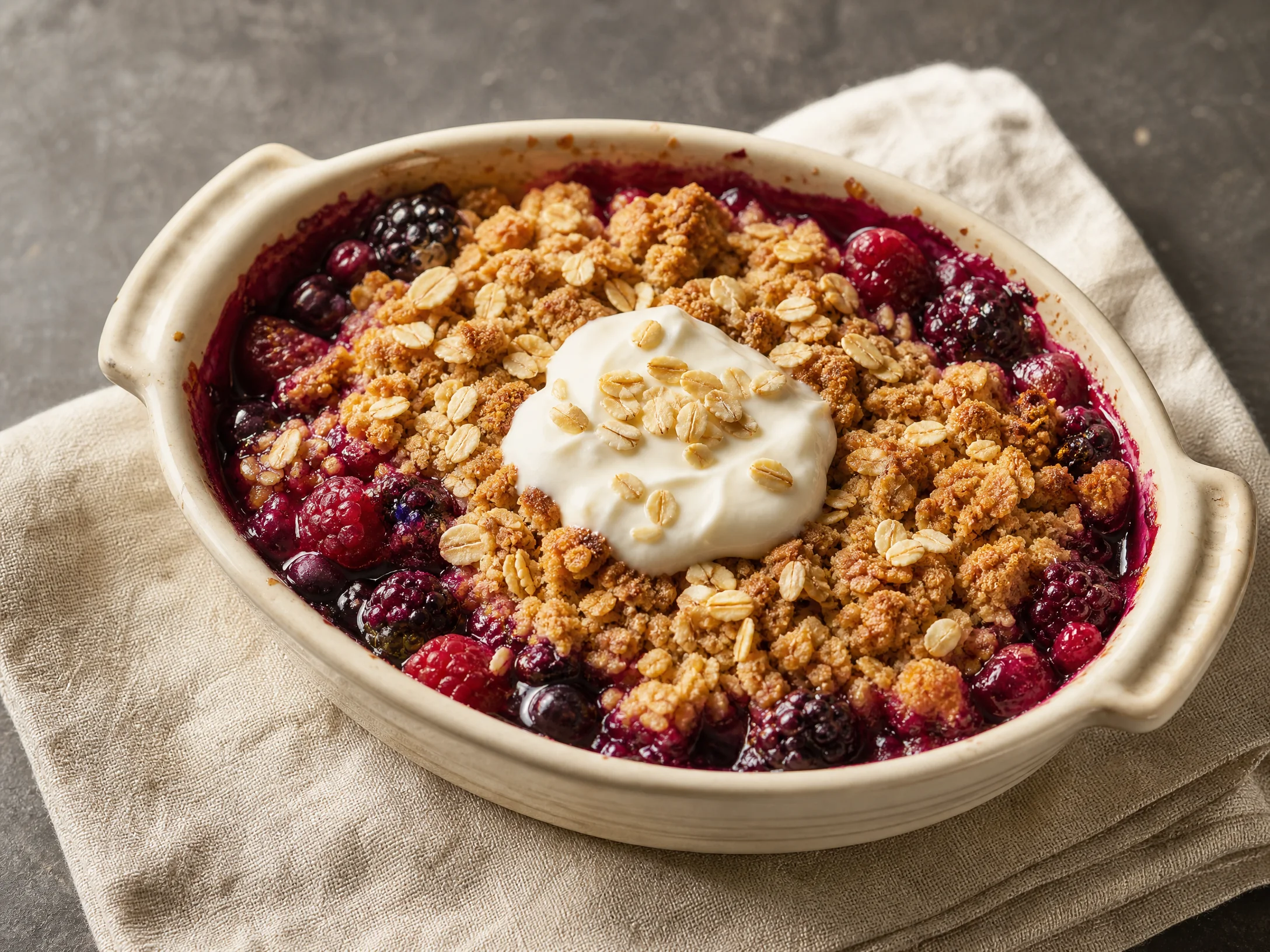 Warm Berry Oat Crumble